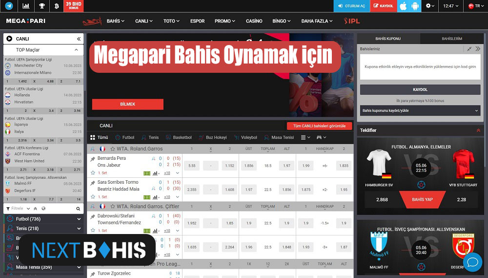 Megapari Bahis Oynamak için 